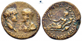 Ionia. Smyrna. Titus and Domitian, as Caesars Before AD 79. Agron Eusebes (strategos (and grammateus?)) ; Italicus (proconsul). Bronze Æ