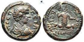 Decapolis. Dium. Geta, as Caesar AD 198-209. Dated CY 270 = AD 207/8. Bronze Æ