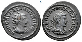 Aurelian and Vabalathus AD 270-275. Struck AD 271-272. Antioch. Antoninianus Æ