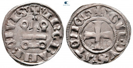 Guy II de la Roche AD 1287-1308. Thebes mint. Denier Tournois BI