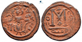 Arab-Byzantine. Dimashq. Damascus (Syria). temp. Mu\'awiya I ibn Abi Sufyan AH 41-60. Fals Bronze