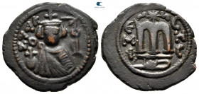 Arab-Byzantine. Hims (Emesa). temp. Mu\'awiya I ibn Abi Sufyan AH 41-60. Fals Bronze