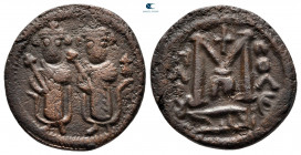 Arab-Byzantine. Baalbek (Heliopolis). Time of Abd al-Malik ibn Marwan AH 65-86. Fals Bronze
