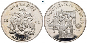 Barbados.  AD 2001. 5 Dollars