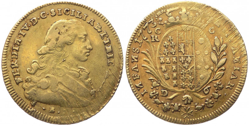 Regno di Napoli - Ferdinando IV (1759-1816) 6 Ducati 1773 "Oncia Napoletana del ...