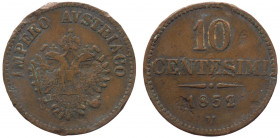 Lombardo Veneto - Francesco Giuseppe I (1848-1866) 10 centesimi II° tipo 1852 - Zecca di Venezia - Gig. 27 - NC - Cu - numerosi colpetti sul bordo - g...