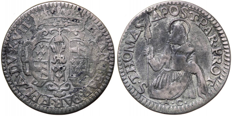Parma - Francesco I Farnese (1694-1727) 20 soldi o lira zecchiere A.C. Agostino ...
