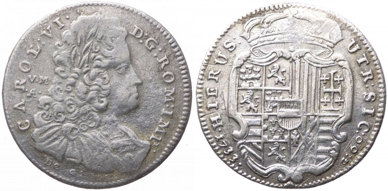 Regno di Napoli - Carlo VI Imperatore (1711-1734) Mezza Piastra 1733 - Zecca di ...
