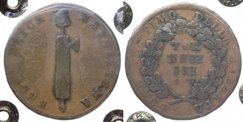 Repubblica Napoletana (1799) 6 Tornesi 1799 (ZN) - Zecca nazionale - RR MOLTO RA...