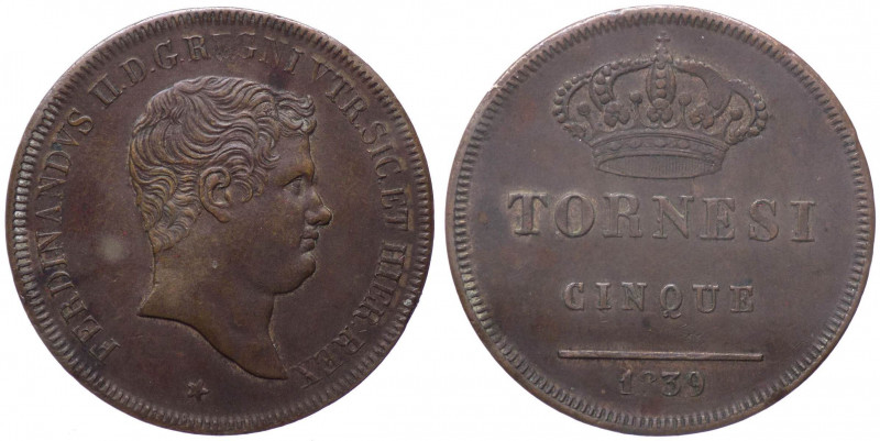 Regno delle Due Sicile - Ferdinando II (1830-1859) - 5 tornesi - 1839 - zecca di...