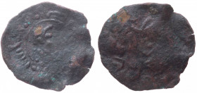 Regno di Sicilia - Messina - Ruggero II Re (1105-1154) Mezzo Follaro con il Re seduto (1130-1154) - D/Il Re seduto in trono R/ Croce patente - MIR 27 ...