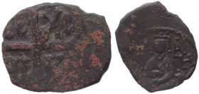 Regno di Sicilia - Messina - Ruggero II Re (1105-1154) Mezzo Follaro con il Re seduto (1130-1154) - D/Il Re seduto in trono R/ Croce patente - MIR 27 ...