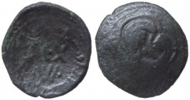 Regno di Sicilia - Messina - Guglielmo I Re di Sicilia (1154-1166) Follaro Concavo (1155-1156) D/Legenda Cufica, nel campo REX W su due righe R/ Busti...