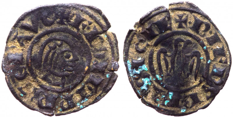 Regno di Sicilia - Federico II (1197-1250) Denaro con testa nuda - Zecca di Mess...