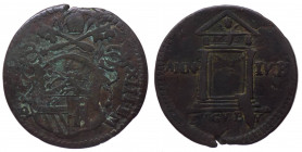 Stato Pontificio - Benedetto XIII, Pietro Francesco Orsini (1724-1730) - quattrino giubilare - 1725 - zecca di Gubbio - Muntoni 53, CNI 5 - Cu - MOLTO...