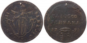 Stato Pontificio - Ferrara - Benedetto XIV Prospero Lorenzo Lambertini (1740-1758) - baiocco - 1748 A VIII - CNI 91 - 93 - Cu - foro ad ore 12

qBB...