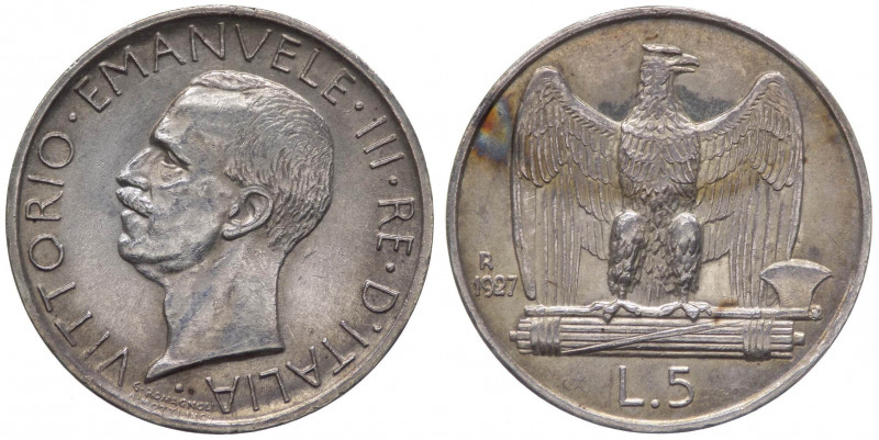 Regno d'Italia - Vittorio Emanuele III (1900-1943) 5 Lire "Aquilotto" 1927 - Lus...