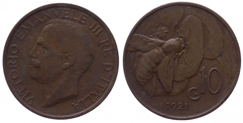 Regno d'Italia - Vittorio Emanuele III (1900-1943) 10 Centesimi 1921 "Ape" - Gig...