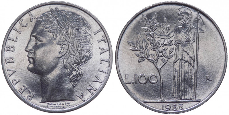 Repubblica Italiana - Monetazione in Lire (1946-2001) 100 Lire "Minerva" 1965
...
