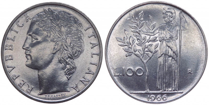 Repubblica Italiana - Monetazione in Lire (1946-2001) 100 Lire "Minerva" 1966
...