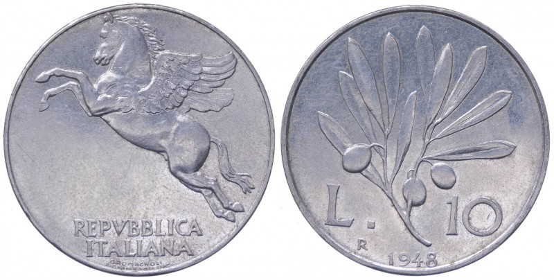 Repubblica Italiana - Monetazione in Lire (1946-2001) 10 Lire "Ulivo" 1948 - It...