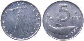 Repubblica Italiana - Monetazione in Lire (1946 - 2001) 5 Lire "Delfino" 1989 - D/ Timone capovolto - Gig.311a - It

FDC

Note: Worldwide shipping