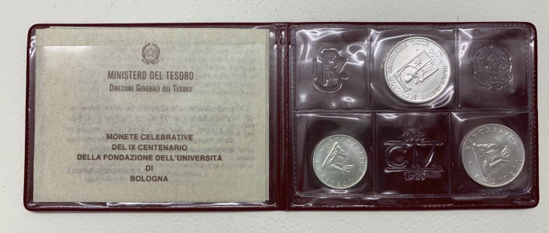 Repubblica Italiana - Monetazione in Lire (1946-2001) Trittico "IX Centenario de...