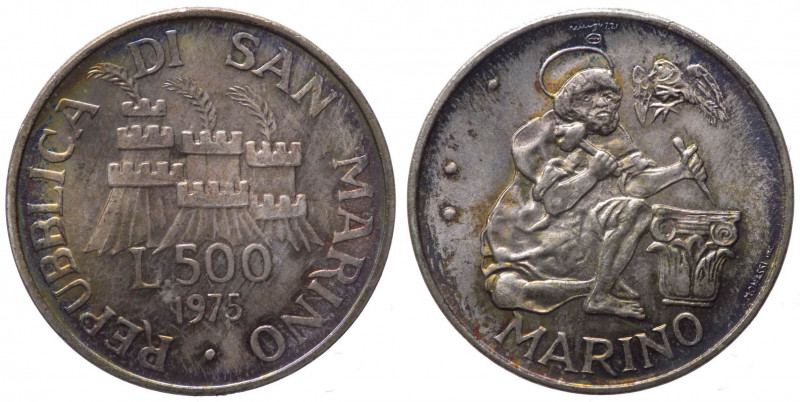 San Marino - Nuova monetazione (dal 1972) 500 Lire 1975 - "Scultore" - KM#48 - A...