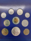 Repubblica di San Marino - Nuova Monetazione (dal 1972) Serie 1993 composta da 10 Valori comprensivo del 1000 Lire in Ag - In Folder - Confezione este...