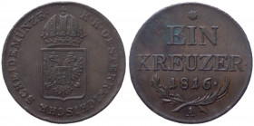 Austria - Impero Austriaco (1806 - 1857) 1 Kreuzer 1816 - KM#2113 - Cu

BB++

Note: Shipping only in Italy