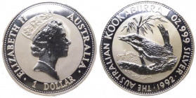 Australia - Elisabetta II (dal 1952) 1 Dollaro 1992 (1 Oncia) "Kookaburra" - Ag - In capsula

FDC

Note: Worldwide shipping