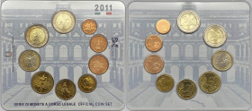 Repubblica Italiana - Monetazione in Euro (dal 2001) - serie 2011 - commemorativa del 150° anniversario dell'Unità d'Italia - composta da 9 valori - E...