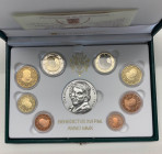 Città del Vaticano - Benedetto XVI (Joseph Aloisius Ratzinger) 2005-2013 - serie 2010 - composta da 8 valori insieme con una medaglia commemorativa de...
