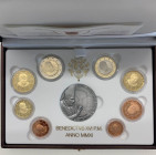 Città del Vaticano - Benedetto XVI (Joseph Aloisius Ratzinger) 2005-2013 - serie 2011 - composta da 8 valori insieme con una medaglia commemorativa de...