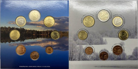 Estonia - Repubblica d'Estonia (dal 1991) serie 2011 - composta da 8 valori - Euro 2 - Euro 1 - Cent 50 - Cent 20 - Cent 10 - Cent 5 - Cent 2 - Cent 1...