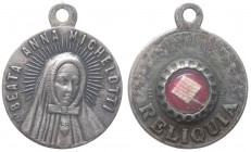 Medaglia votiva - Reliquia della Beata Anna Michelotti, religiosa italiana, fondatrice della congregazione delle Piccole Serve del Sacro Cuore di Gesù...