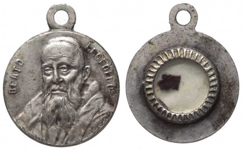 Medaglia votiva - reliquia di padre Leopoldo da Castelnuovo, religioso e presbit...