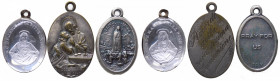 Gruppo di tre medagliette votive; ricordo della comunione, Madonna di Fatima e Gesù - materiali vari 

n.a.

Note: Worldwide shipping