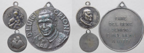 Gruppo di tre medagliette votive con Sant'Antonio da Padova, Giovanni XXIII e Don Orione - Ae argentato e Ag 800 punzonato

n.a.

Note: Shipping o...