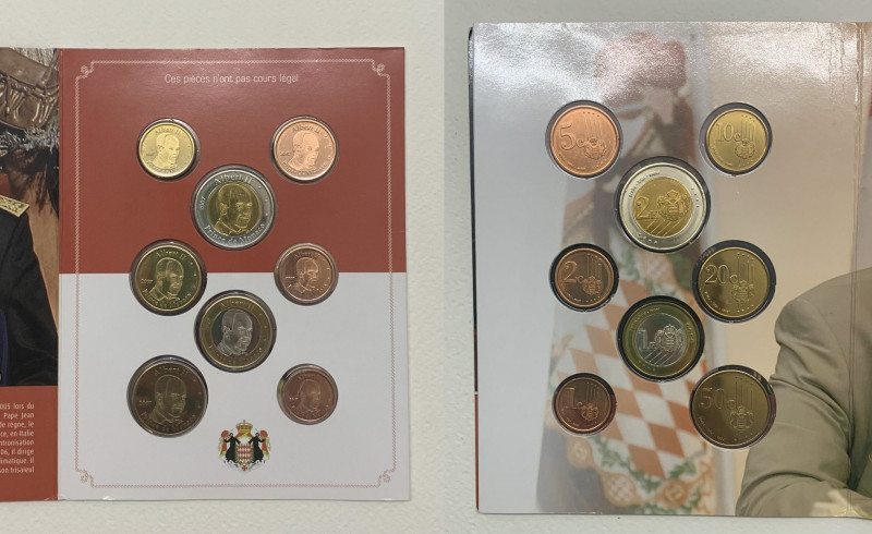 Monete Estere - Monaco - Set composto da 8 Valori 2007 - 1-2-5 Centesimi - 10-20...
