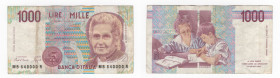 Repubblica Italiana (dal 1946) - Biglietto di Banca da 1000 Lire Maria Montessori 1991 - Serie MB 640000 R - Ciampi - Speziali - CC - GI BI 58B

n.a...
