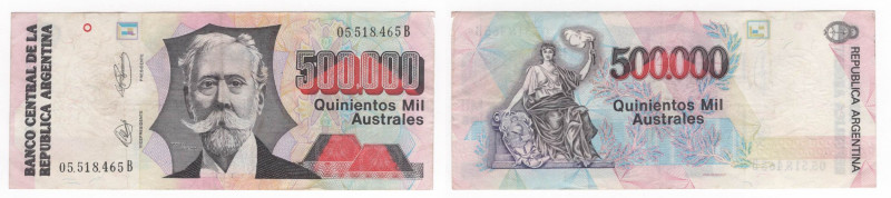 Argentina - Banca Centrale della Repubblica Argentina 500000 Australes 1991 - Se...