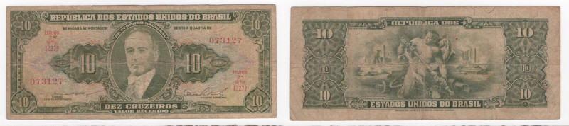 Brasile - Repubblica degli Stati Uniti del Brasile - 10 Cruzeiros 1953-1960 - "V...