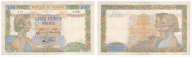 Francia - (Terza repubblica (1870-1940) - 500 Francs 1941 "La Paix" - N°S.2291 - P95b - Pieghe

n.a.

Note: Shipping only in Italy