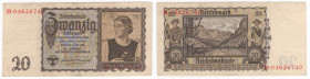 Germania - Terzo Reich (1933-1945) - 20 marchi - emissione del 1939 - N°serie: B03626740 - Pick#185

BB

Note: Shipping only in Italy