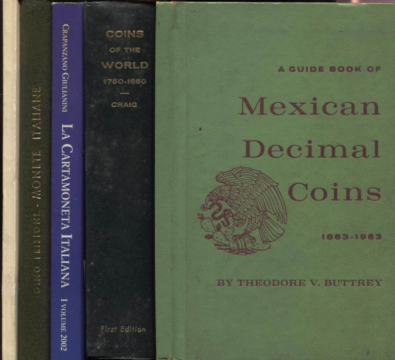 LOTTO di 5 pubblicazioni numismatiche varie con ill. nel testo. ril. ed buono st...