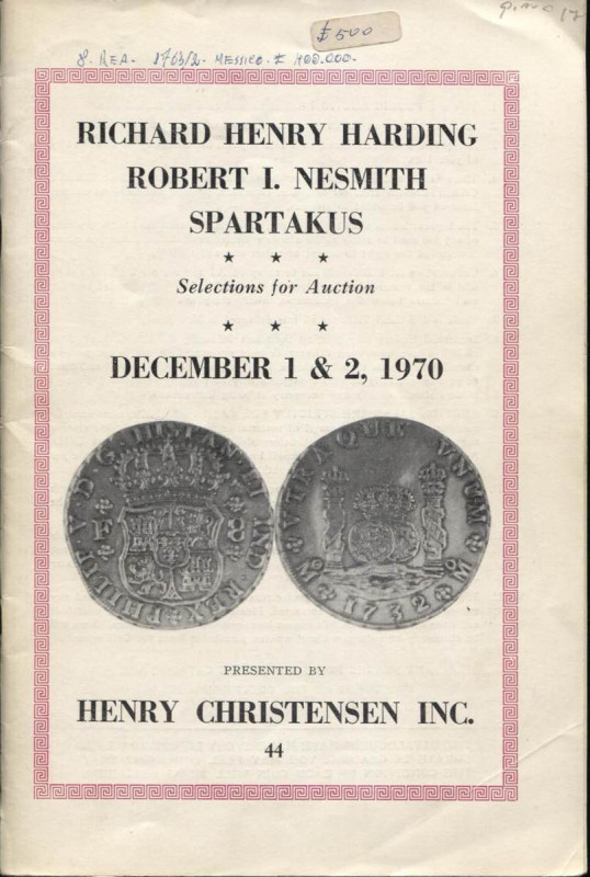 CHRISTENSEN H. - Madison, 1 - December, 1970. Coll. Richard Henry Harding, Rober...