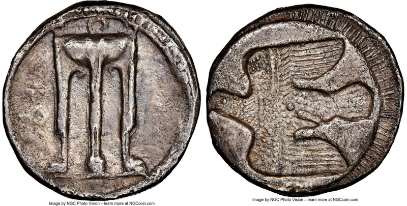 BRUTTIUM. Croton. Ca. 480-430 BC. AR stater or nomos (21mm, 7.20 gm, 2h). NGC XF...
