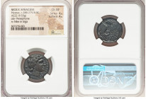 SICILY. Syracuse. Hicetas (ca. 288-279/8 BC). AE (22mm, 9.53 gm, 4h). NGC Choice XF 4/5 - 4/5. ΣYPAKOΣIΩN, head of Persephone right, with grain ear wr...