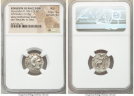 MACEDONIAN KINGDOM. Alexander III the Great (336-323 BC). AR drachm (19mm, 4.25 gm, 12h). NGC AU 5/5 - 4/5. Posthumous issue of uncertain mint in Gree...